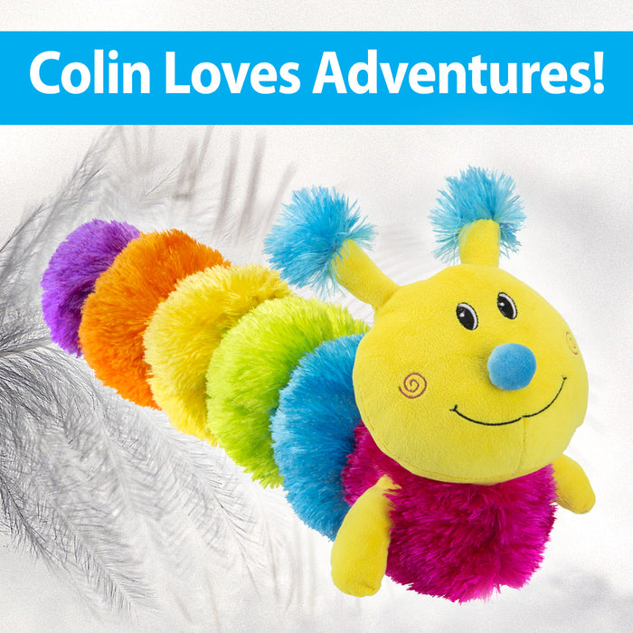 Rainbow 60cm Caterpillar Plush Multi Coloured Fluffy Toy - Cuddle Crew