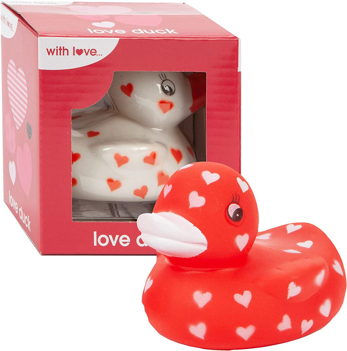 Heart Print Pvc Duck (2 Pack Assorted Colours)