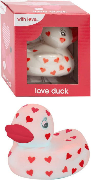 Heart Print Pvc Duck (2 Pack Assorted Colours)