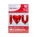 Valentines Love Balloon -  I Love you Red Foil Balloons - Red 40cm