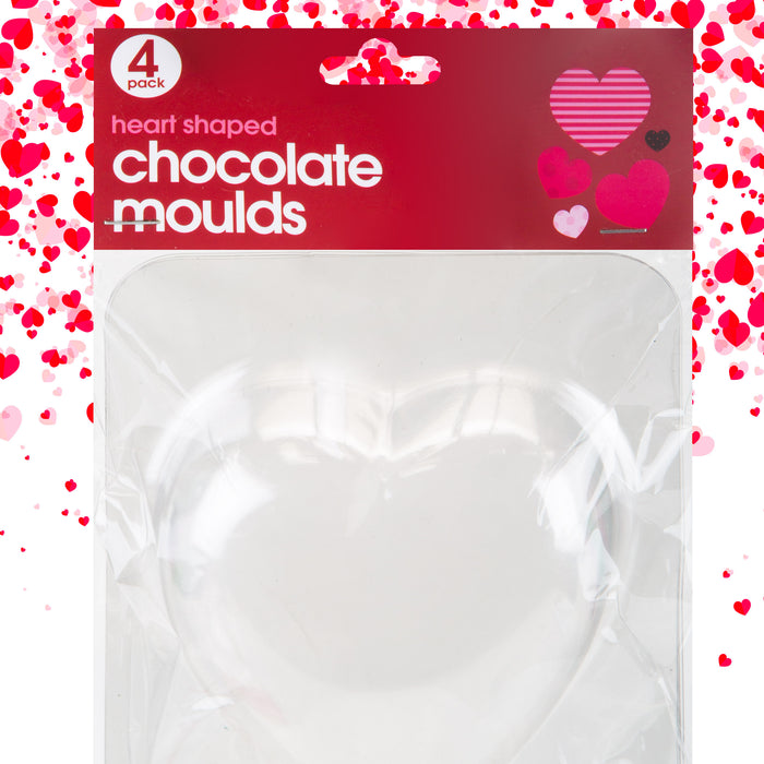 Heart Shaped Chocolate Molds (Pack of 4)