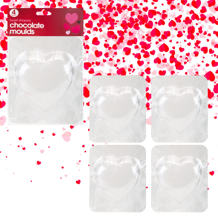 Heart Shaped Chocolate Molds (Pack of 4)