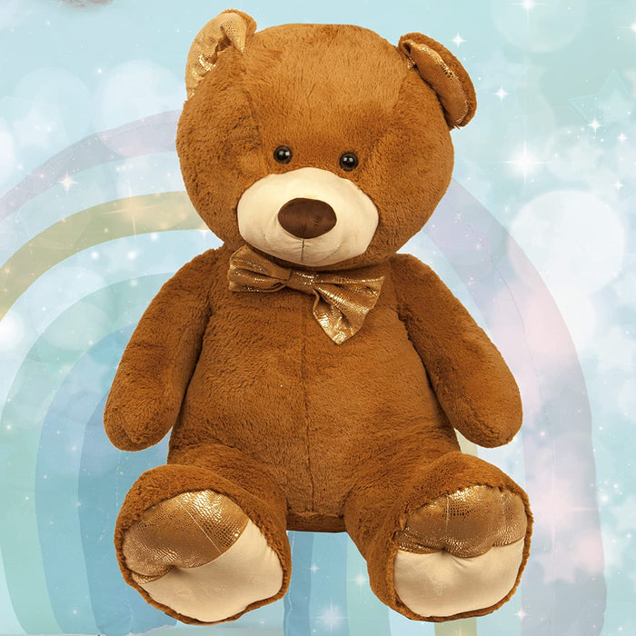 XL Brown Teddy Bear Golden Paws Cute Plush Soft Toy - Cuddle Crew