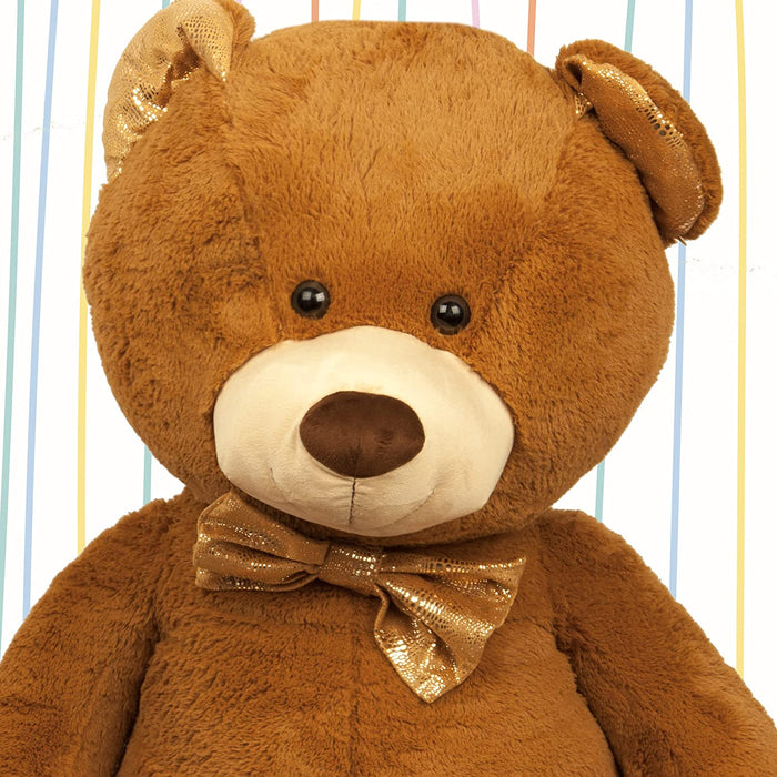 107cm XL Brown Teddy Bear Golden Paws Cute Plush Soft Toy - Cuddle Crew