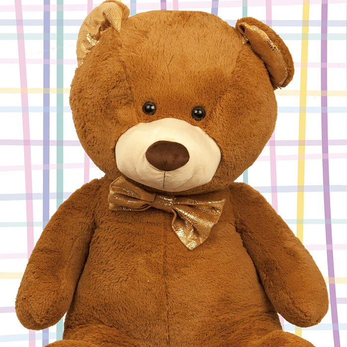 107cm XL Brown Teddy Bear Golden Paws Cute Plush Soft Toy - Cuddle Crew