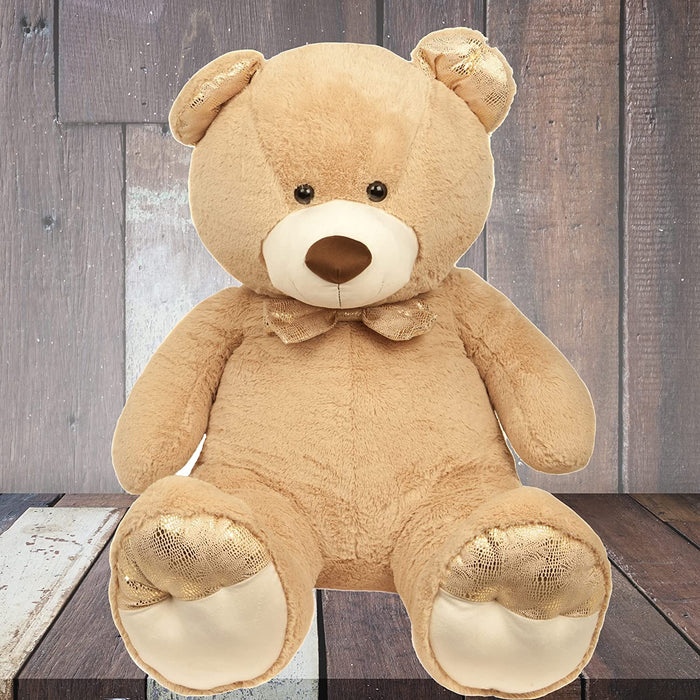 107cm XL Cream Teddy Bear Golden Paws Cute Plush Soft Toy - Cuddle Crew