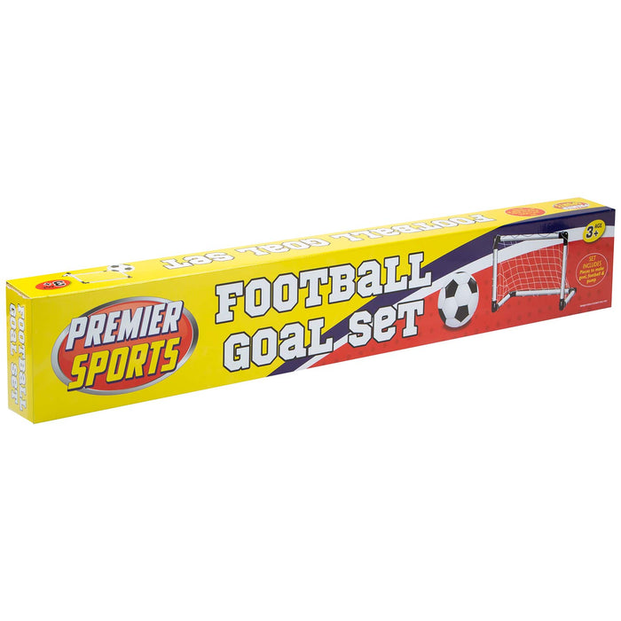 Junior Football Mini Goal Set Ball & Pump, Premier Sports Kids Game