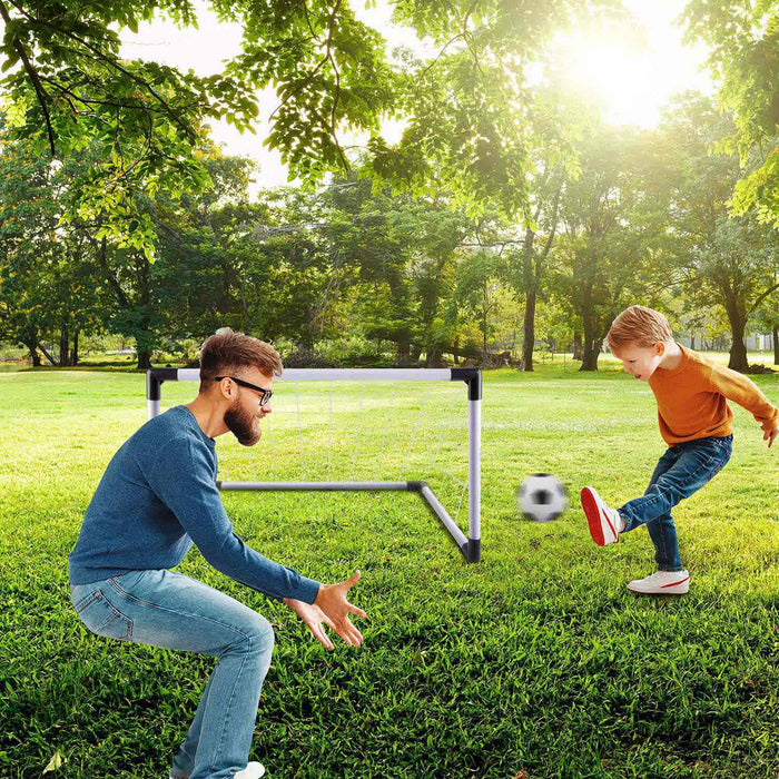 Junior Football Mini Goal Set Ball & Pump, Premier Sports Kids Game
