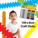 Multi-Coloured Wooden Lolly Sticks Assorted Craft Art Activity (100 Pack)