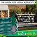 Garden Hose & Spray Nozzles 5 Piece Set 15m Reinforced Pipe Roots & Shoots