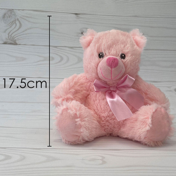 New Baby Bear Soft Toy - Baby Girl Pink Plush Toy - Pink 17. 5 cm