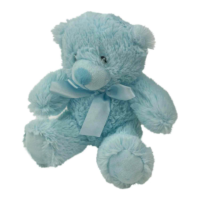 New Baby Bear Soft Toy - Baby Boy Blue Plush Toy - Blue 17. 5 cm