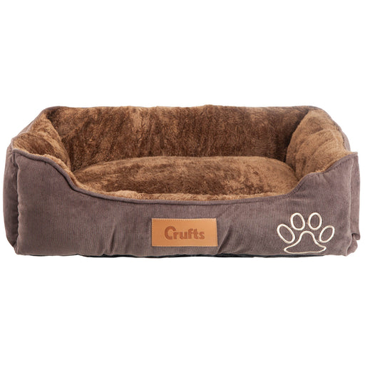 Crufts- Corduroy and Micro Plush Bolster Bed