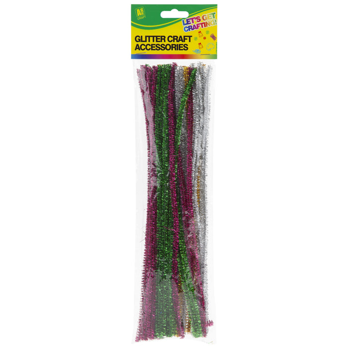 Glitter Coated Pipe Cleaners A Plus Craft Activity (50 Pack)