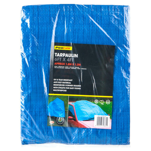 6ft x 4ft Tarpaulin Blue Multipurpose Cover With 6 Eyelets - ProLine