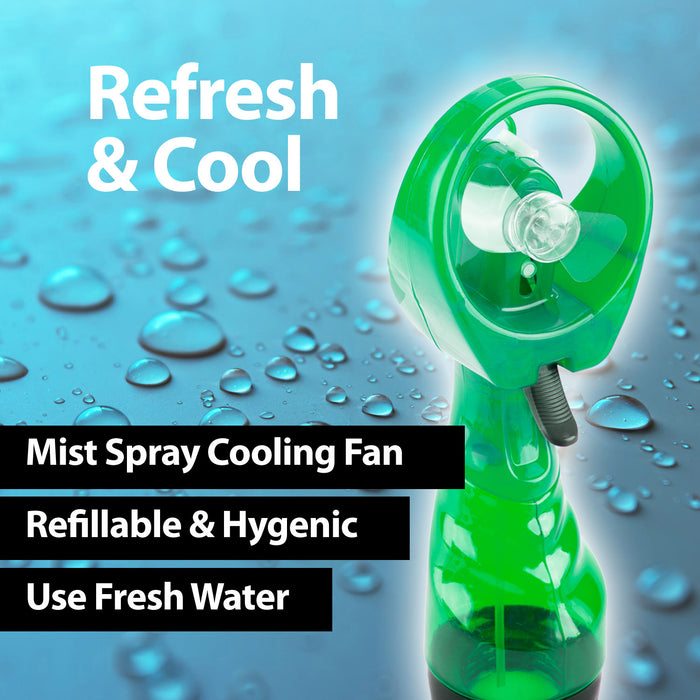 Green Cooling Mist Fan With Lanyard