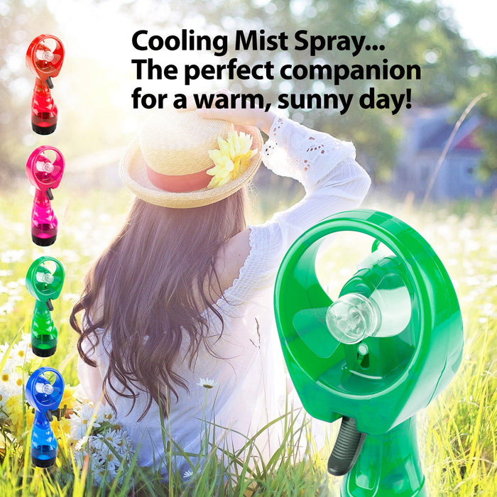 Green Cooling Mist Fan With Lanyard