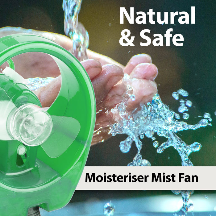 Green Cooling Mist Fan With Lanyard