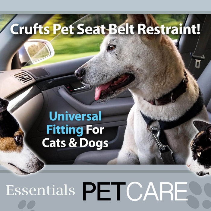 Crufts -Universal Pet Seat Belt Travel Restraint 3 Assorted Car Buckles