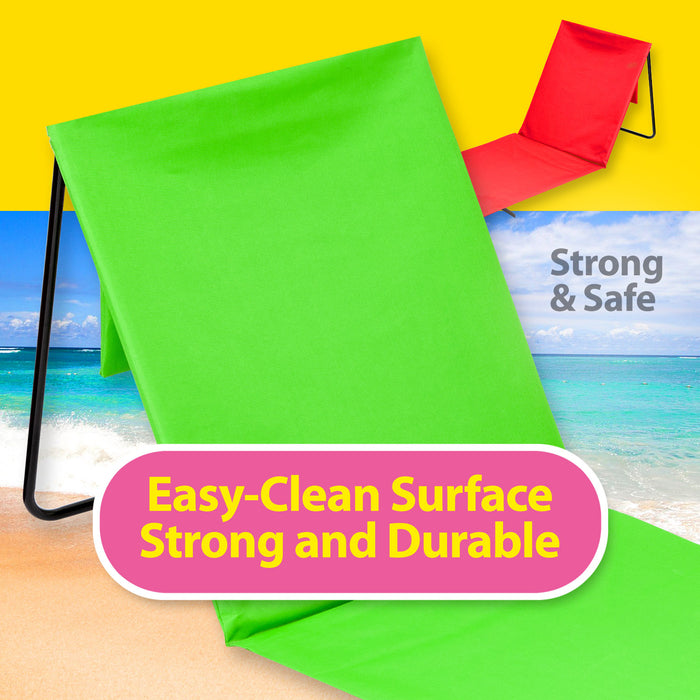 Green Folding Sun Lounger Mat - Beach Fun