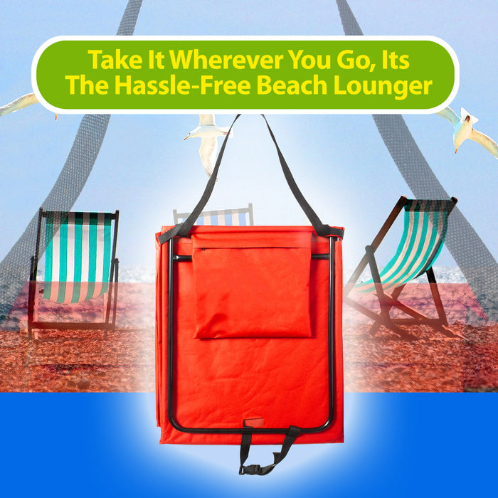 Green Folding Sun Lounger Mat - Beach Fun