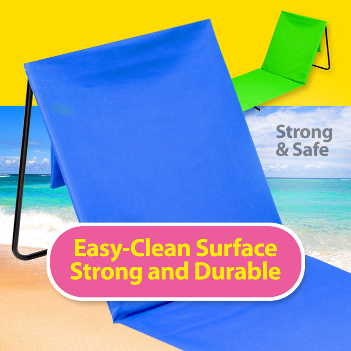 Blue Folding Sun Lounger Mat - Beach Fun