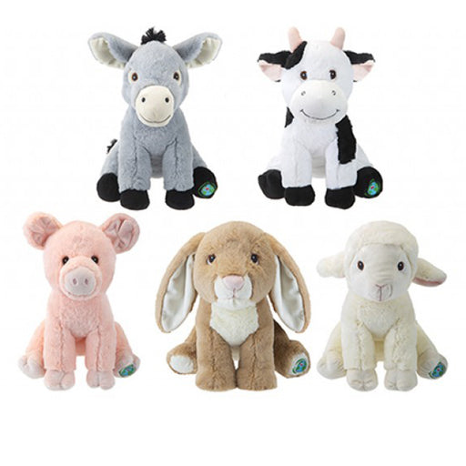 Eco Plush - Farmyard Animals Toy,  Pig,  Cow,  Rabbit,  Lamb,  Donkey