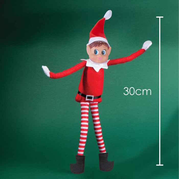 Elves Behavin’ Badly - Christmas Naughty Elf Elvie Red 30cm 12 Inch