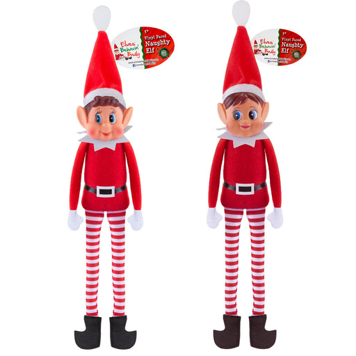 Elves Behavin’ Badly - Christmas Naughty Elf Elfie and Elvie Red 30cm 2 Pack