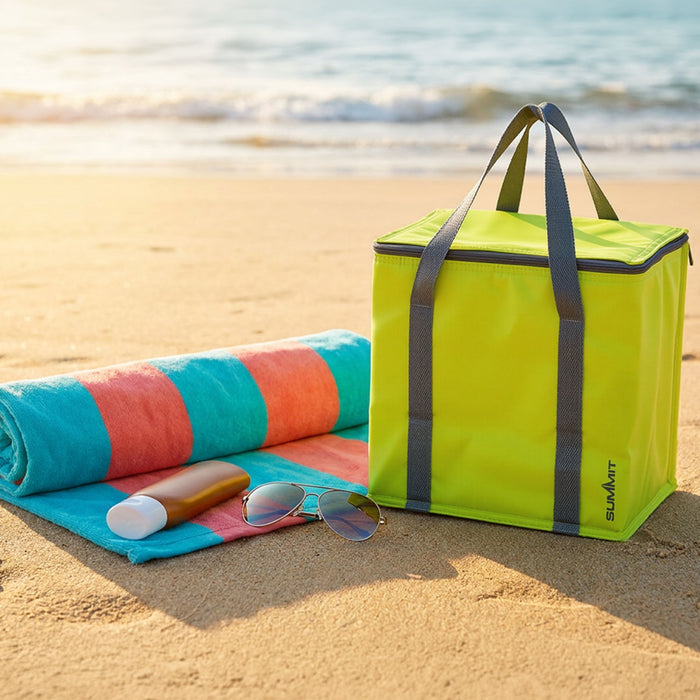 Cool Bag 12.5L Insulated Lunch Bag - Beach, Camping, Travel & Festivals-Green