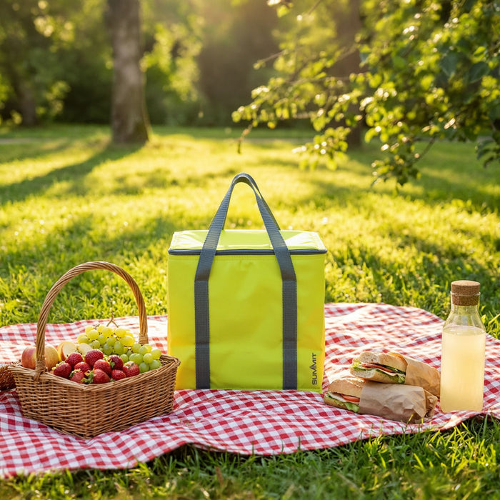 Cool Bag 12.5L Insulated Lunch Bag - Beach, Camping, Travel & Festivals-Green