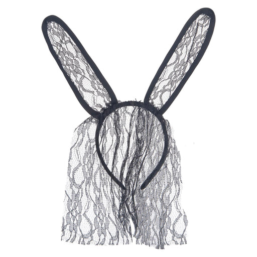 Halloween Headband Black Lace Bunny Ears | Party Decoration | Black